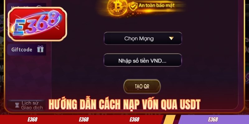 Hướng dẫn cách nạp vốn qua usdt
